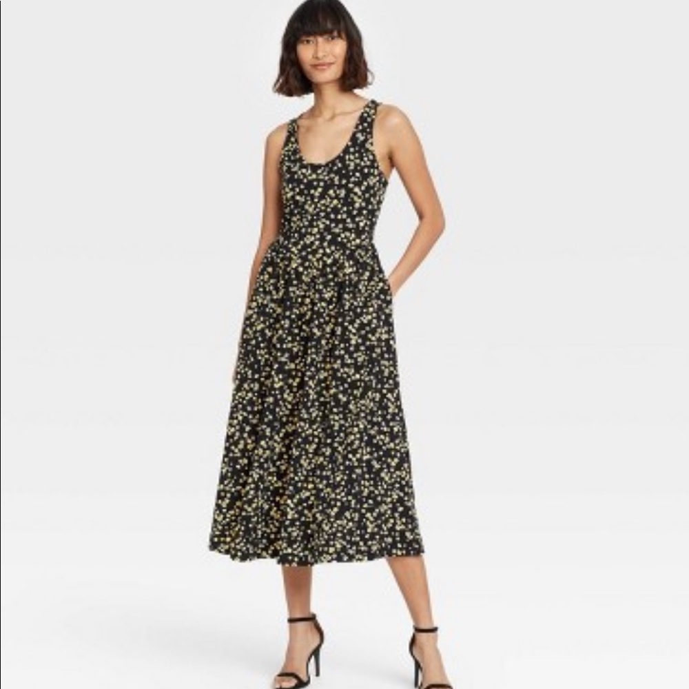 Who What Wear Sleeveless Floral Print Dress